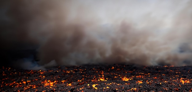 terra sfondo terra scura Fumo nel buio terreno screpolato spaventoso