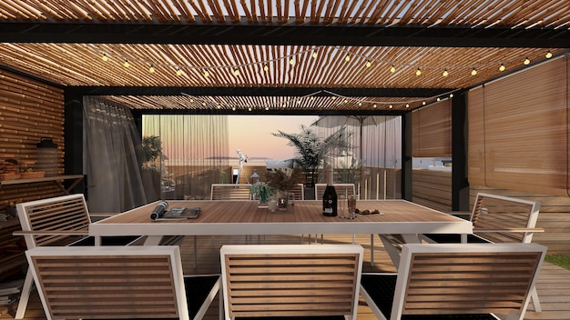 TERRAZA CON DISEO MODERNO Y PLANTAS