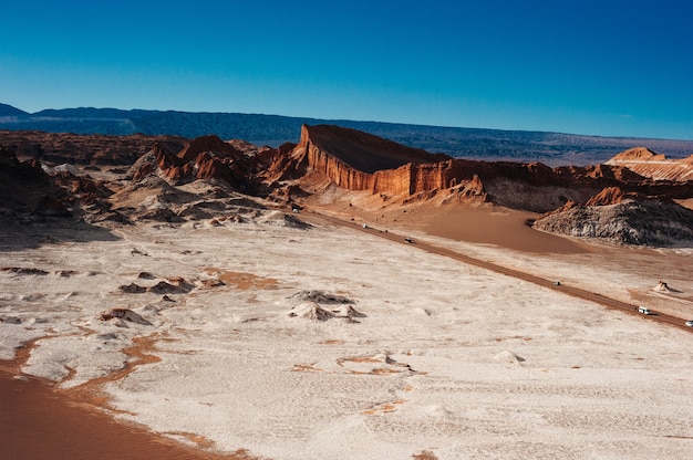 Terreno estremo della valle della luna nel deserto di Atacama a San Pedro de Atacama, Cile.