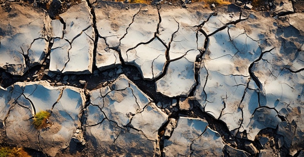 Terreno secco crepato tessuto del suolo di siccità globale sfondo panoramico immagine generata dall'IA