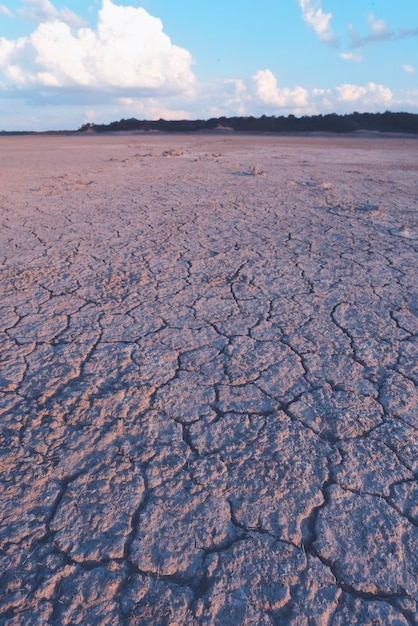 Terreno secco rotto in una laguna di Pampas La Pampa provincia Patagonia Argentina