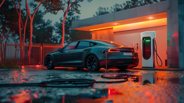 Tesla Model S carica di notte il futuro del trasporto elettrico