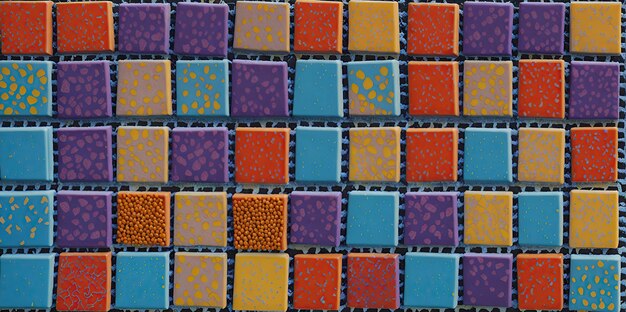 Tessere di mosaico quadrate colorate per sfondo texture