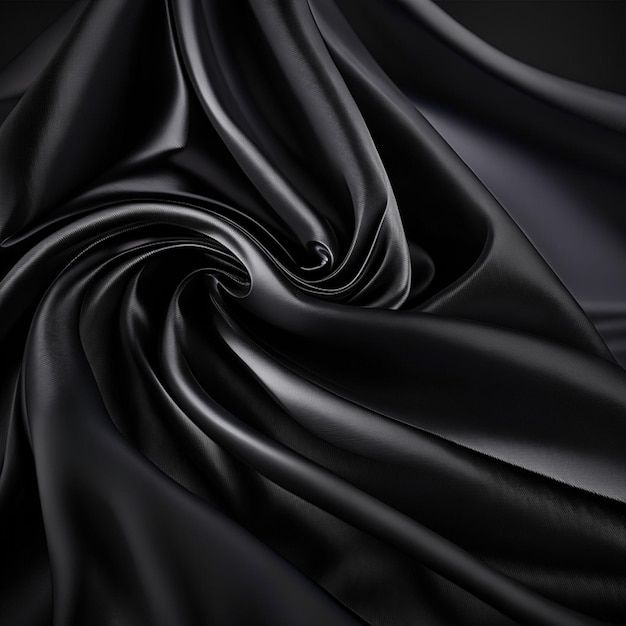 Tessitura di sfondo a onde di stoffa nera