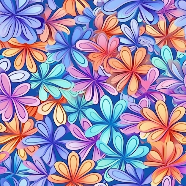 Tessitura floreale colorata disegno floreale
