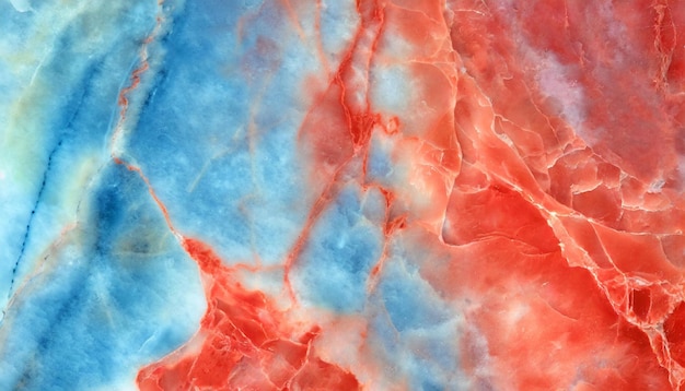 Tessura di marmo astratta con aspetto cosmico in rosso blu e turchese Tessura fluida di marmo