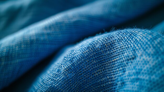 tessuto di lino blu con eleganti pieghe perfetto per tappezzeria di abbigliamento e decorazione domestica