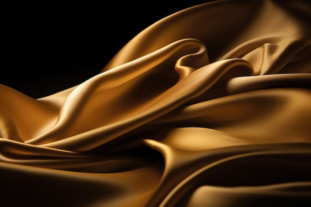 Tessuto di seta oro su sfondo nero
