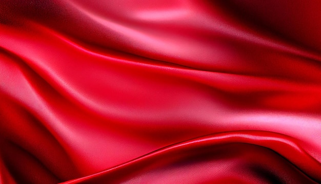 Tessuto di seta rossa con un'onda morbida.