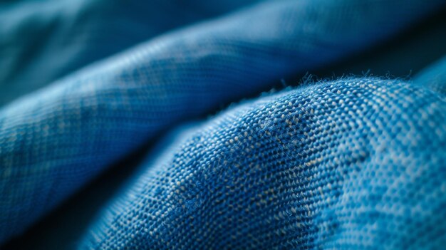 Tessuto di tessuto blu con intricati motivi tessuti che creano un'atmosfera accogliente e calda