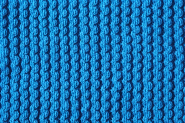 Tessuto in lana blu brillante con motivo a punti Sfondo astratto con texture a maglia