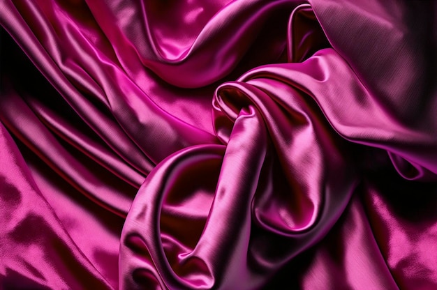 Tessuto in velluto magenta utilizzato come sfondo Tessuto magenta vuoto sfondo di materiale tessile morbido e liscio AI generativo