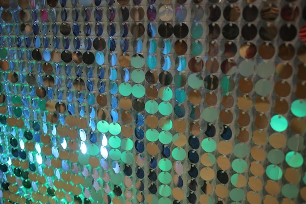Tessuto scintillante di paillettes colorate Sparkle Glitter Background primo piano
