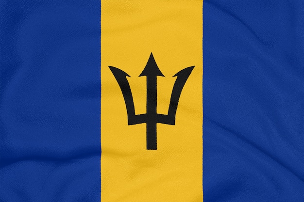Tessuto strutturato con bandiera delle Barbados. Simbolo patriottico