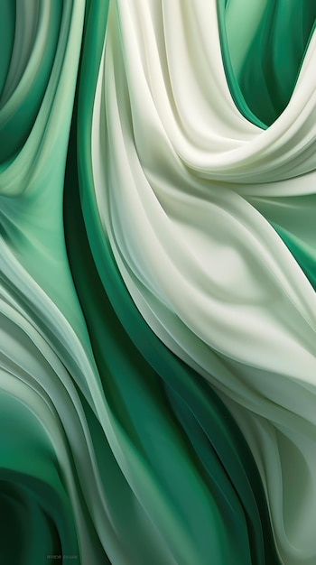 Tessuto verde e bianco su sfondo verde
