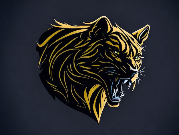 Testa del bulldog isolata sul logo nero dell'illustrazione del materiale illustrativo