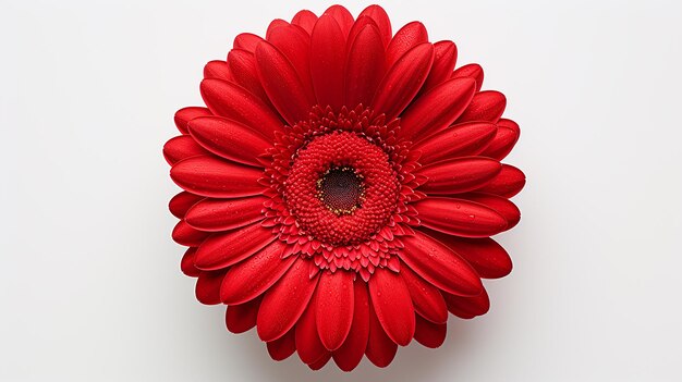 Testa di fiore isolata della gerbera rossa su sfondo bianco