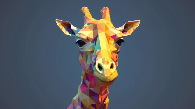 Testa di giraffa con sfondo colorato e isolato