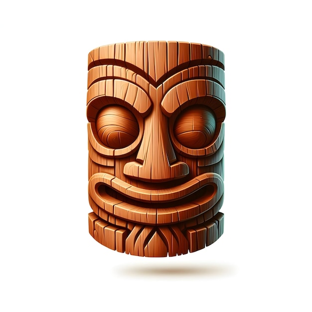 Testa di maschera tiki in legno