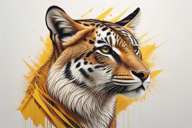 Testa di tigre con sfondo colorato ai generativo