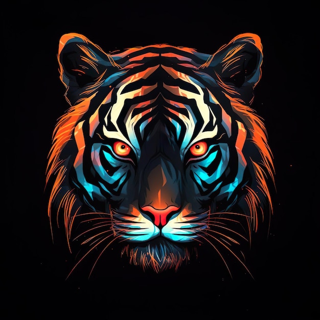 Testa di tigre illustrazione isolato sfondo ai generato