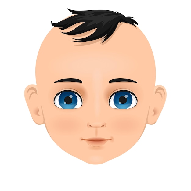 testa o faccia carina del bambino