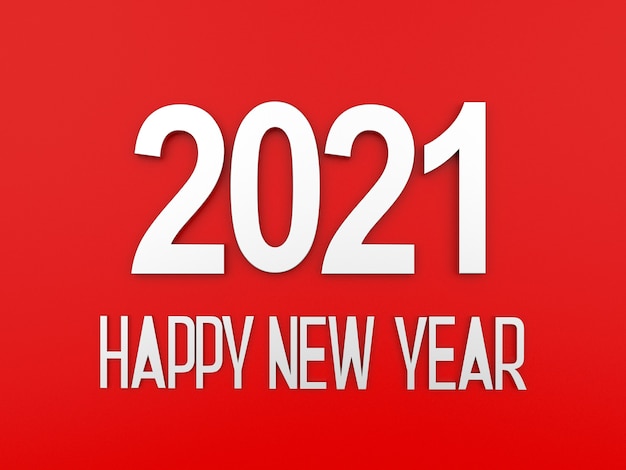 Testo 2021 Felice Anno Nuovo su sfondo rosso