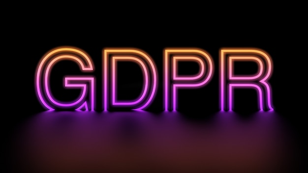 Testo al neon GDPR