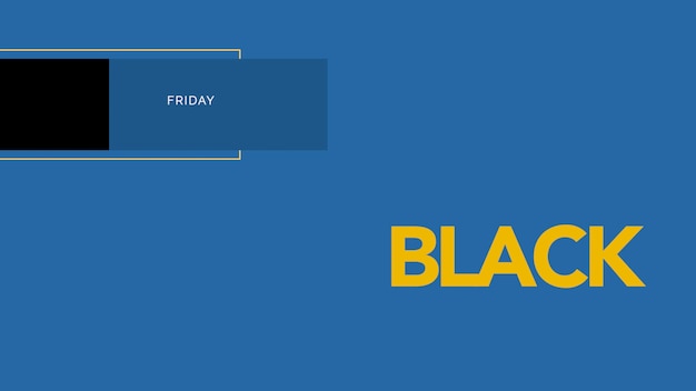 Testo Black Friday su sfondo blu moda e minimalismo con forma geometrica