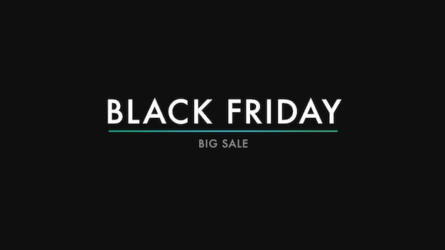 Testo Black Friday su sfondo nero moda e minimalismo. Illustrazione 3d elegante e di lusso per modello aziendale e aziendale