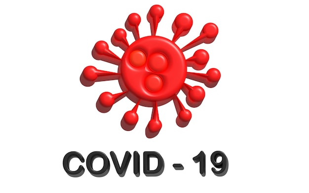 Testo CORONAVIRUS su sfondo bianco Illustrazione 3D del concetto di Covid19 o Coronavirus