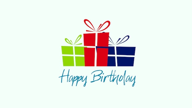 Testo di buon compleanno del primo piano su fondo bianco. Illustrazione 3D di stile lussuoso ed elegante per le vacanze