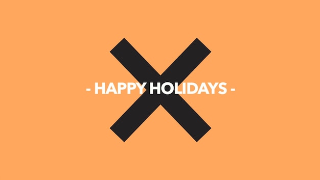 Testo Happy Holidays su sfondo moda e minimalismo con croce geometrica