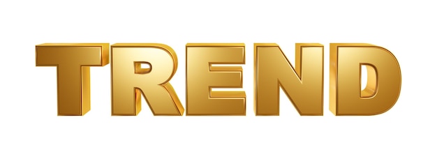 Testo tipografico dorato di tendenza logotipo moderno 3D metallico effetto oro lucido