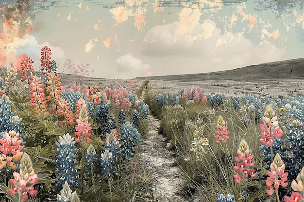 Texas Wildflowers and Natural Beauty Collage (Collage di fiori selvatici e bellezza naturale del Texas)