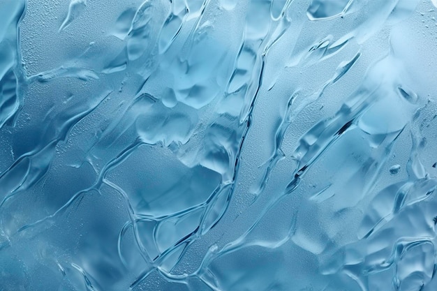 Texture astratte del ghiaccio sul finestrino dell'auto in inverno Vetro smerigliato e ghiaccio Un concetto di sfondi e texture dall'aspetto strutturato AI generativo