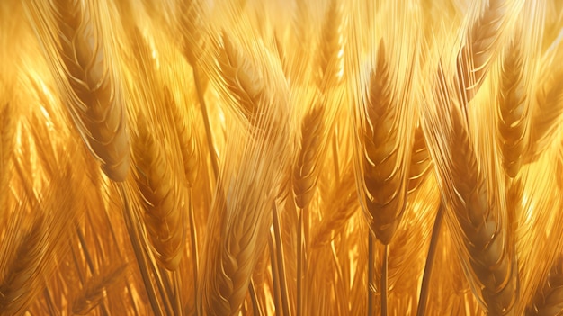 Texture dei campi di grano orzo dorato sfondo maturo AI generativa