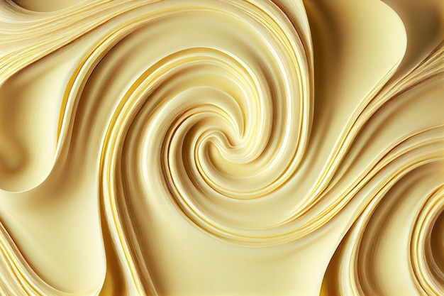Texture di caramello fuso Gelato Onde Liscio Gelato Sfondo Seta che scorre Yogurt Mockup Astratto Generativo AI Illustrazione