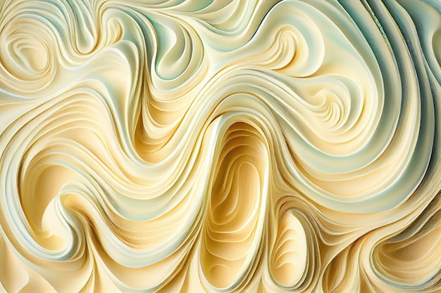 Texture di caramello fuso Gelato Onde Liscio Gelato Sfondo Seta che scorre Yogurt Mockup Astratto Generativo AI Illustrazione