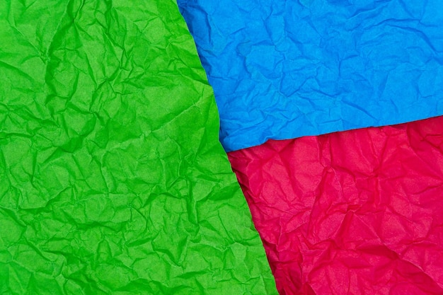 Texture di carta a colori Verde blu e rosso