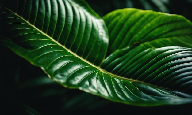 Texture di foglie tropicaliNatura astrattaTessitura di foglie verde sfondoVintage tonalità scura