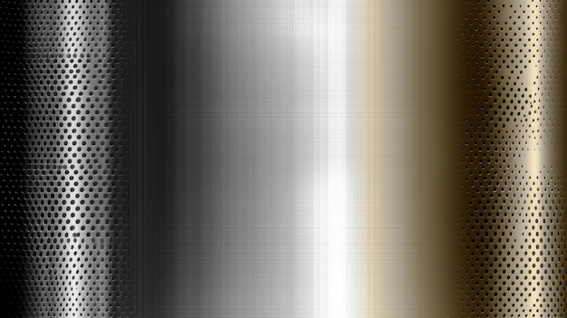 Texture di gradiente metallico acciaio sfondo lucido argento colore oro modello di banner di intestazione con spazio di copia generato da AI