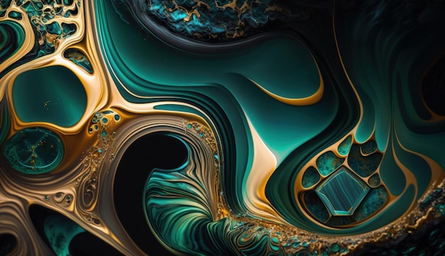 Texture di marmo dorato malachite AI generativa