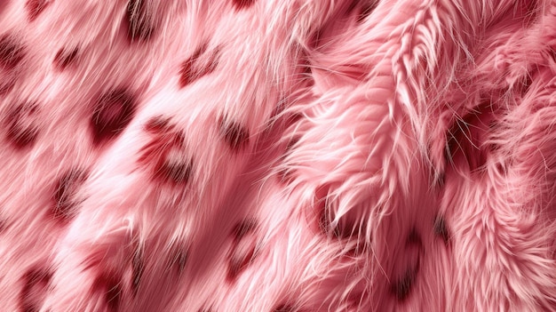 Texture di pelliccia artificiale rosa in primo piano Design di moda e tessuti