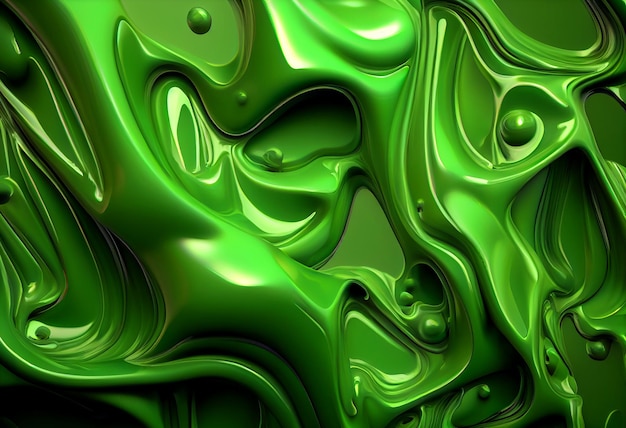 Texture di plastica ondulata verde liquido Foglio di silicone antirughe Sfondo antirughe Tacche del foglio di gomma Illustrazione di arte Generativo Ai