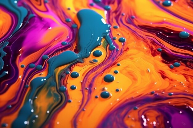 Texture di sfondo astratte liquido su una superficie di colori fluorescenti marmo