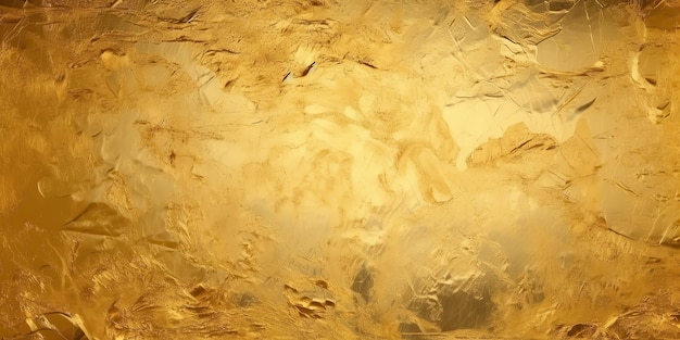 Texture di sfondo in foglia d'oro senza cuciture Motivo ripetuto in lamina metallica stropicciata giallo dorato lucido