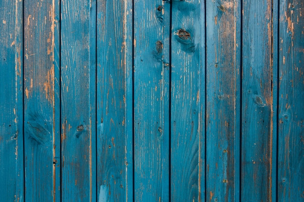 texture di sfondo in legno blu vintage con nodi e fori per chiodi