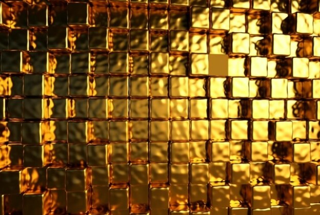 Texture di sfondo muro oro lucido ai generativa