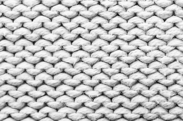 Texture di tessuto a maglia bianca come primo piano di sfondo